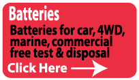 Car batteries, marine batteries, commercial batteries, 4WD batteries